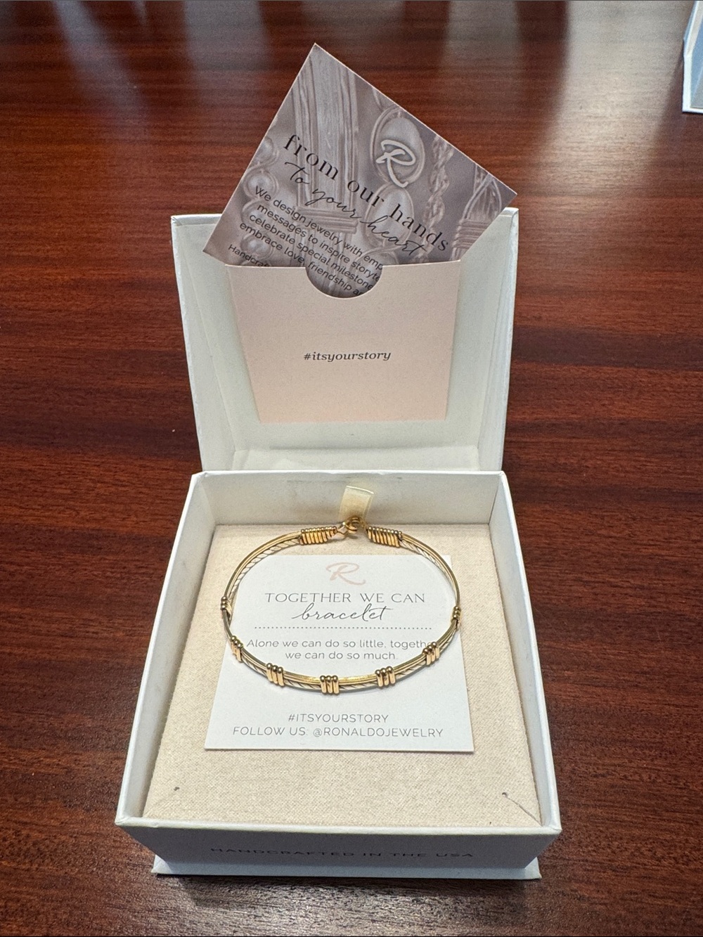 Ronaldo Jewelry Together We Can Gold Bracelet